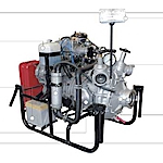 Мотопомпа Гейзер 1600 (МП-600, 800) пожарная повышенной мощности переносная и на тележке